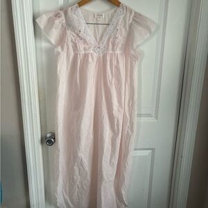 Pink Chemise with Lace Trim and Cap Sleeves